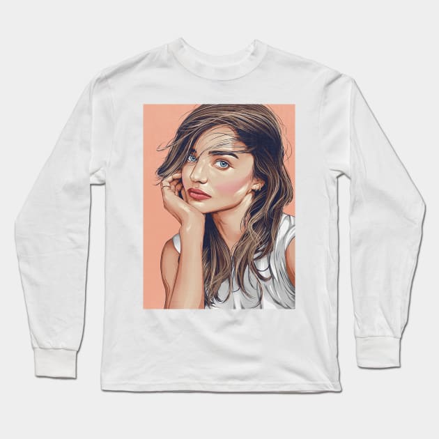 Miranda - pretty woman Long Sleeve T-Shirt by Alaknanda prettywoman